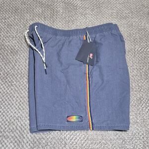 Vineyard Vines Island Chappy Swim Trunk Blue Stripe Lined Board Short XL Pockets